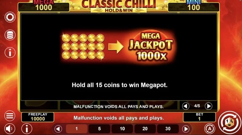 Classic Chilli Hold & Win - kleepuvad sümbolid hoidmisvoorus