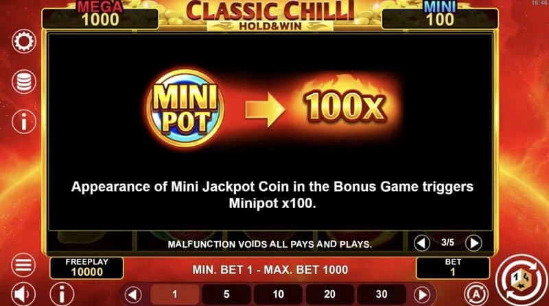 Classic Chilli Hold & Win - Hold & Win vooru käivitamine